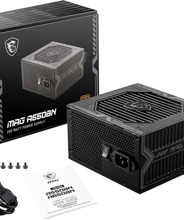 MSI MAG A550BN, Non-Modular Compact 550W Power Supply