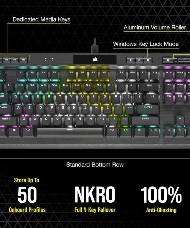 Corsair K70 RGB TKL Champion Series – Optical-Mechanical Keyboard