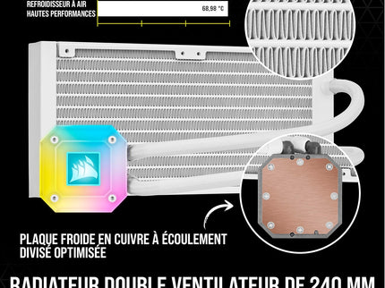 Corsair iCUE H100i Elite Capellix Liquid CPU Cooler for Desktop - White