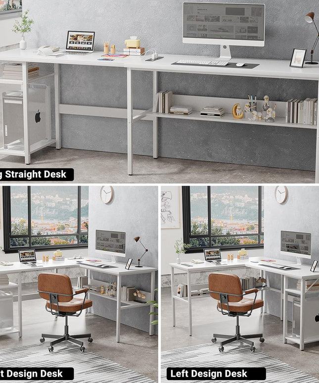 Unikito Reversible L-Shaped Desk – White