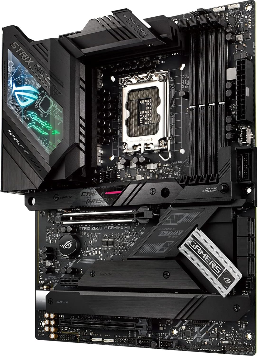ASUS ROG Strix Z690-F Gaming WiFi 6E LGA1700(Intel 12th Gen) ATX Gaming Motherboard(PCIe 5.0,DDR5,16+1 Power Stages,2.5Gb LAN,BT v5.2,Thunderbolt 4,4xM.2,Front Panel USB 3.2 Gen 2x2 Type-C Connector)