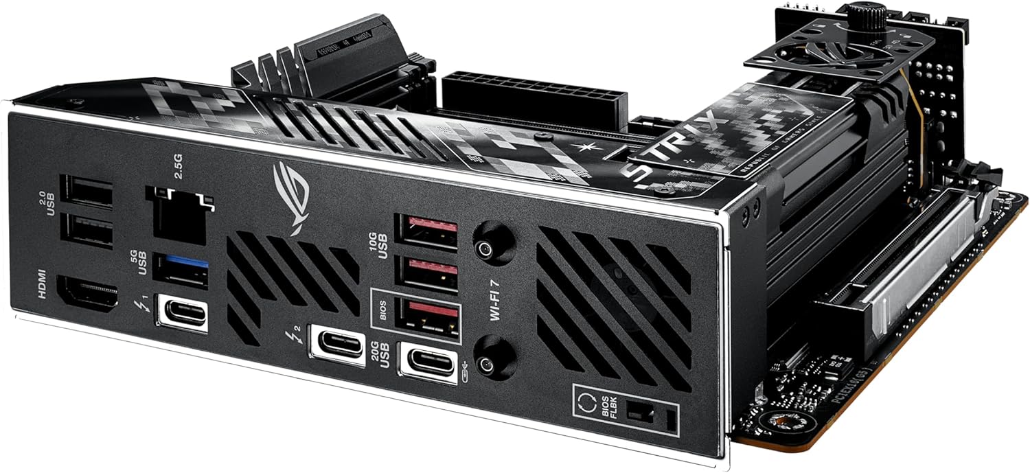 ASUS ROG STRIX Z890-I GAMING WIFI Intel® Z890 LGA 1851 Mini-iTX motherboard, Intel® Core™ Ultra Series 2 Ready, Advanced AI PC-ready, 10+2+1+1 stages, DDR5, WiFi 7, 2x M.2, Thunderbolt™ 4, USB Type-C®