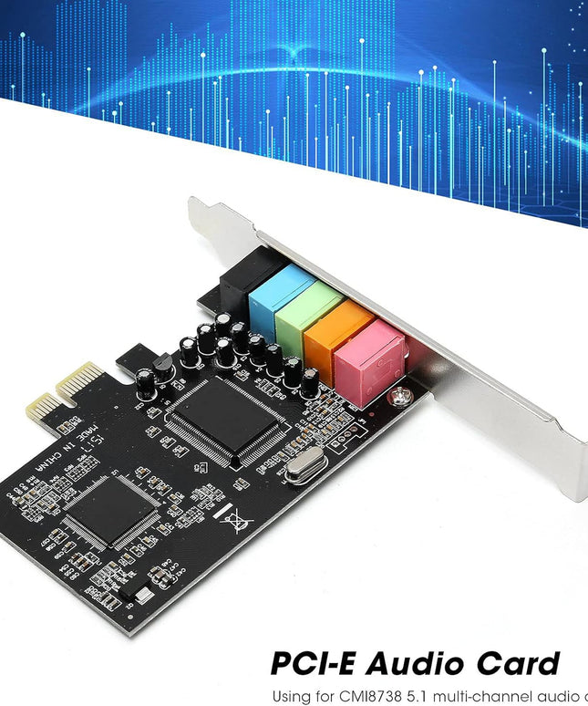 PUSOKEI PCIE Sound Card, 6channel Stereo Desktop Sound Card, 3D Stereo PCIe Audio Card,suitable for 7/Vista/XP 32/64bit PC computers