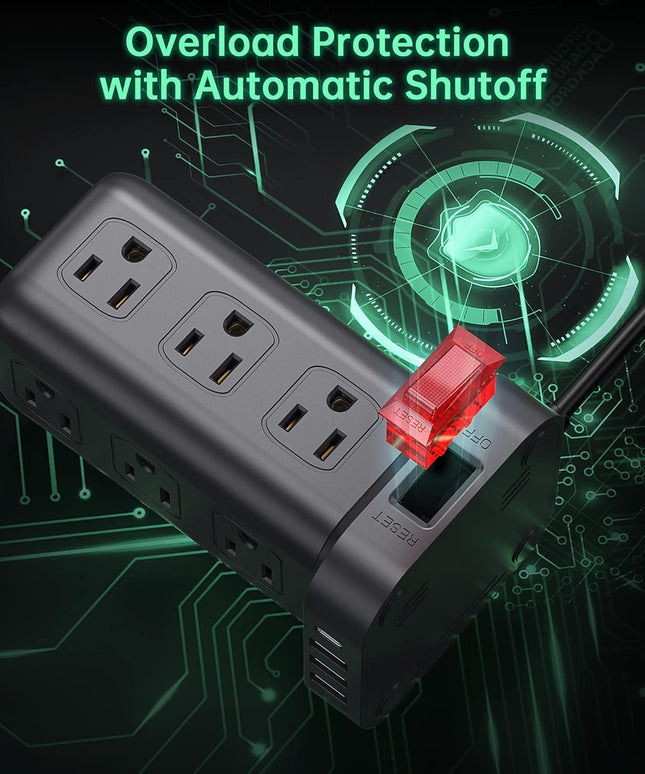 Extension Cord with Multiple Outlets, Surge Protector Power Strip