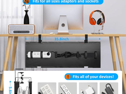 Under-Desk Cable Management Tray