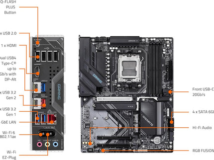 GIGABYTE X870 Gaming WIFI6 AMD AM5 LGA 1718 Motherboard