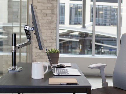 Ergotron LX Single Monitor Arm – Tall Pole Desk Mount, Fits Monitors up to 34", 7–25 lbs, VESA 75x75/100x100 – Polished Aluminum
