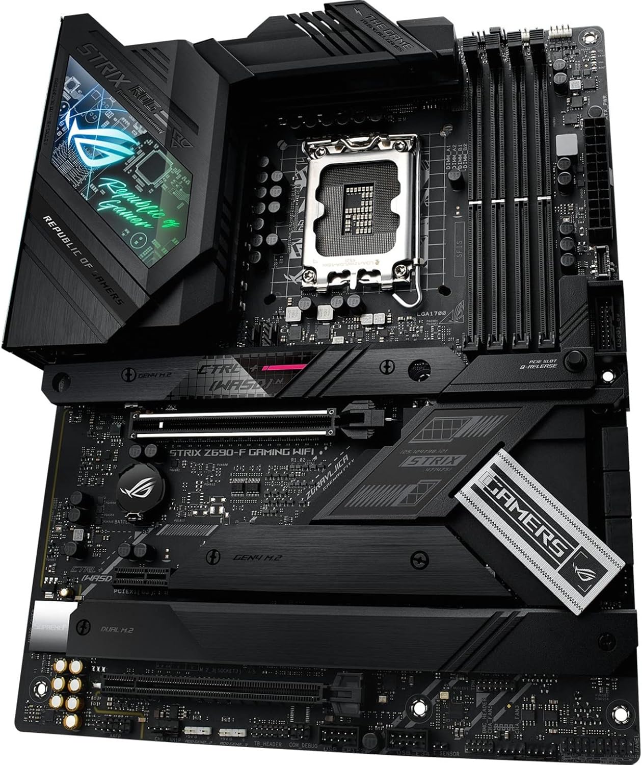 ASUS ROG Strix Z690-F Gaming WiFi 6E LGA1700(Intel 12th Gen) ATX Gaming Motherboard(PCIe 5.0,DDR5,16+1 Power Stages,2.5Gb LAN,BT v5.2,Thunderbolt 4,4xM.2,Front Panel USB 3.2 Gen 2x2 Type-C Connector)