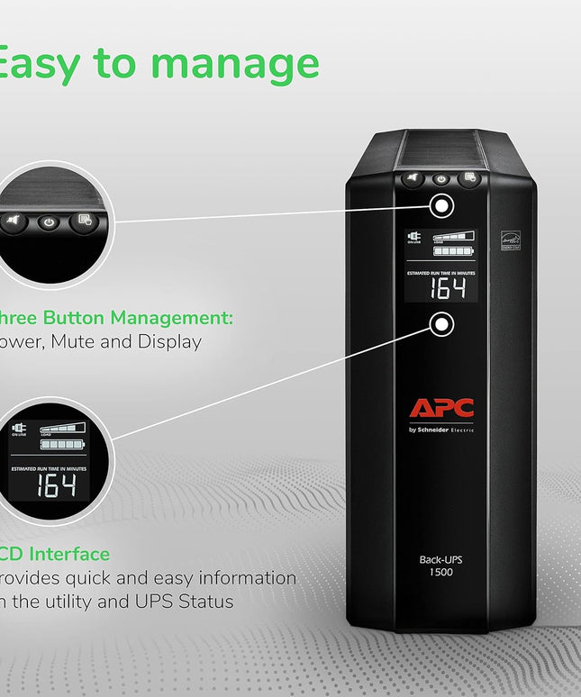APC UPS 1500VA UPS Battery Backup