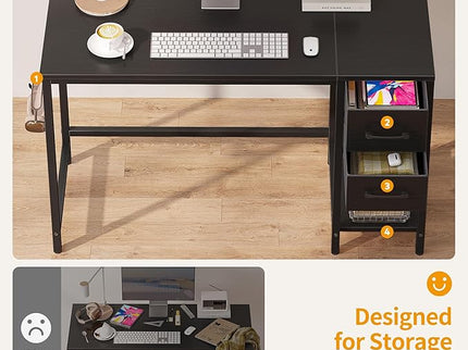 CubiCubi Computer Desk with 2 Drawers