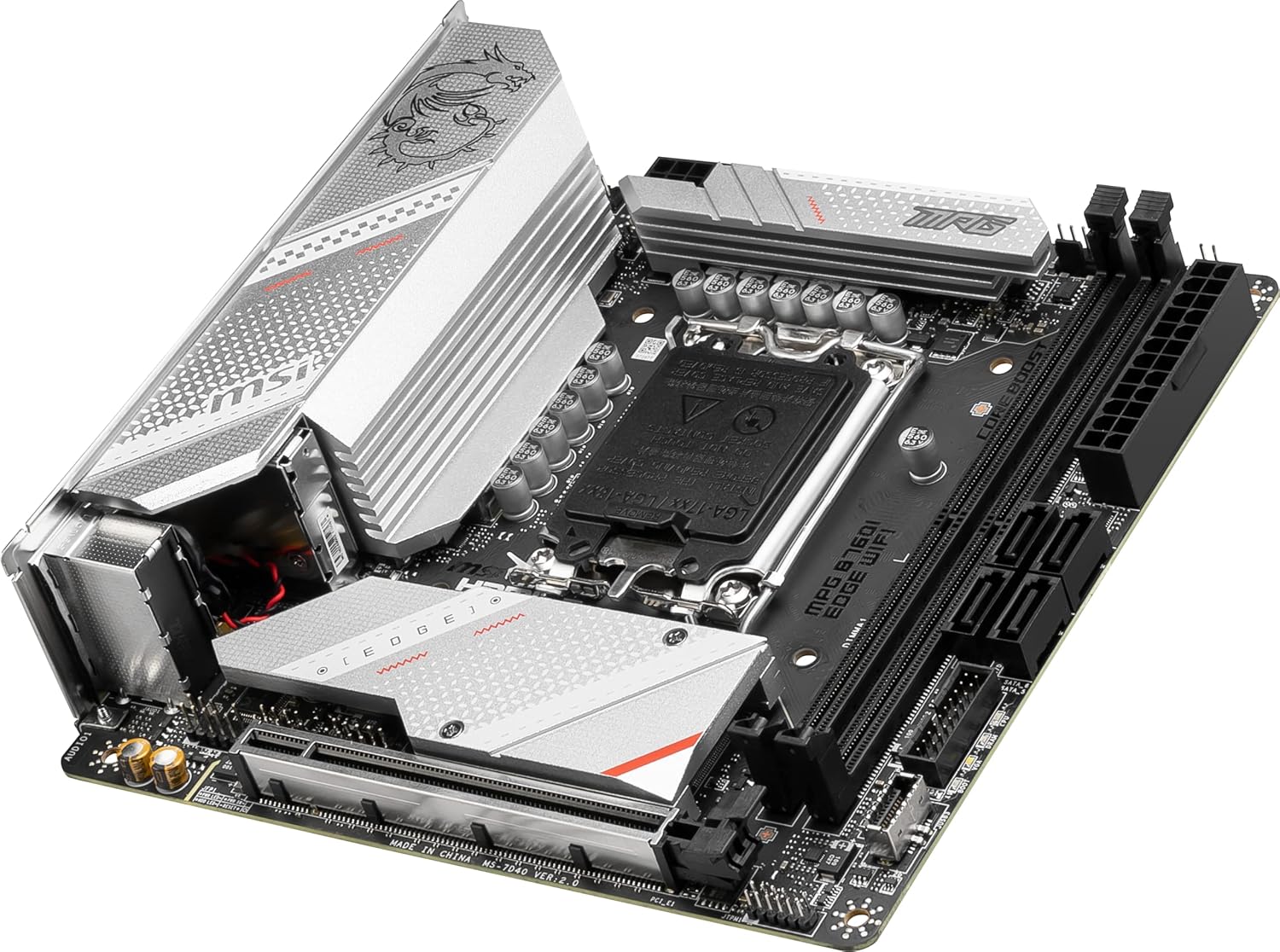 MSI MPG B760I Edge WiFi Gaming Motherboard (Supports 12th/13th/14th Gen Intel Processors, LGA 1700, DDR5, PCIe 5.0, M.2, 2.5Gbps LAN, USB 3.2 Gen2, HDMI/DP, Wi-Fi 6E, Bluetooth 5.3, Mini-ITX)