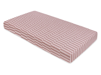 T30435,Babyletto,Maroon Stripe Muslin Crib Sheet in GOTS Certified Organic Cotton