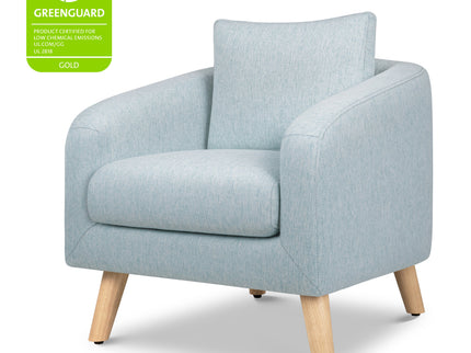 M30703HBLLF,DaVinci,Nina Kids Chair in Heathered Blue with Light Wood Feet