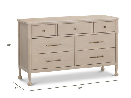 M31416WP,Namesake,Alouette 7-Drawer Assembled Dresser in Washed Pine