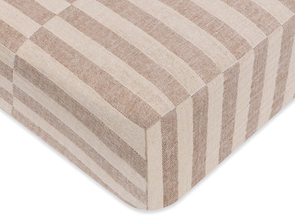 T30635,Babyletto,Cocoa Stripe Muslin Crib Sheet in GOTS Certified Organic Cotton