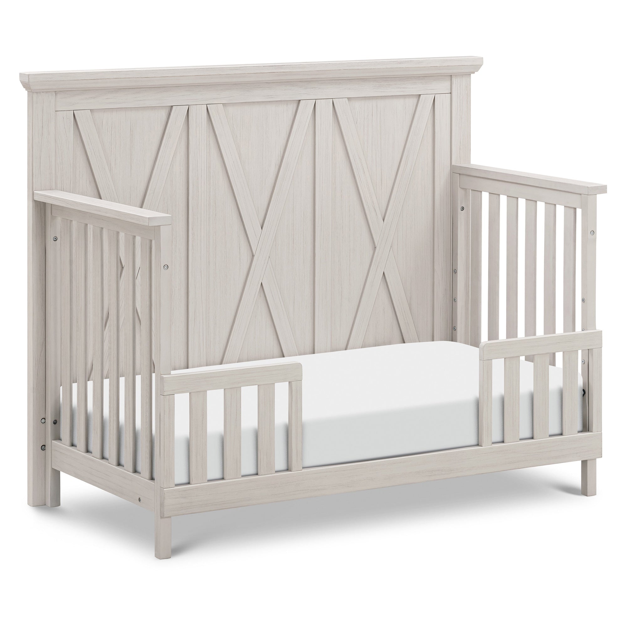 B14501WDF,Monogram by Namesake,Emory Farmhouse 4-in-1 Convertible Crib in White Driftwood