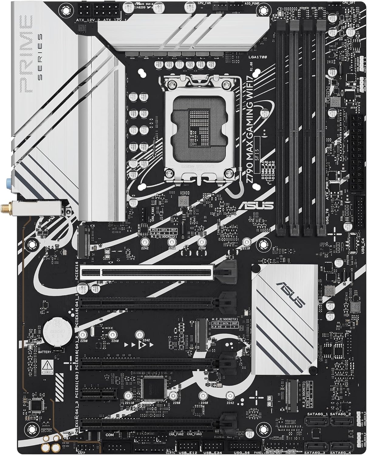 ASUS Z790 MAX Gaming WIFI7 Intel Z790 (LGA 1700) ATX Motherboard with PCIe 5.0, Three M.2 Slots, 14+1 DrMOS, DDR5, WiFi 7, Realtek 1Gb LAN, HDMI, USB 20Gbps Type-C®, Thunderbolt™ (USB4®), Aura Sync