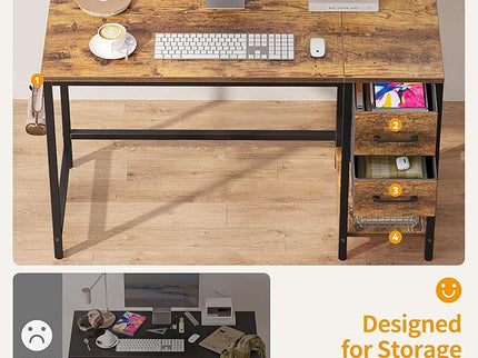 CubiCubi Computer Desk with 2 Drawers