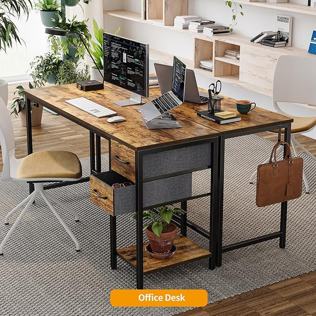 CubiCubi Computer Desk with 2 Drawers
