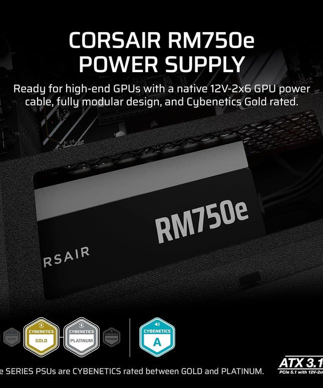 CORSAIR RM750e (2025) Fully Modular Low-Noise ATX Power Supply