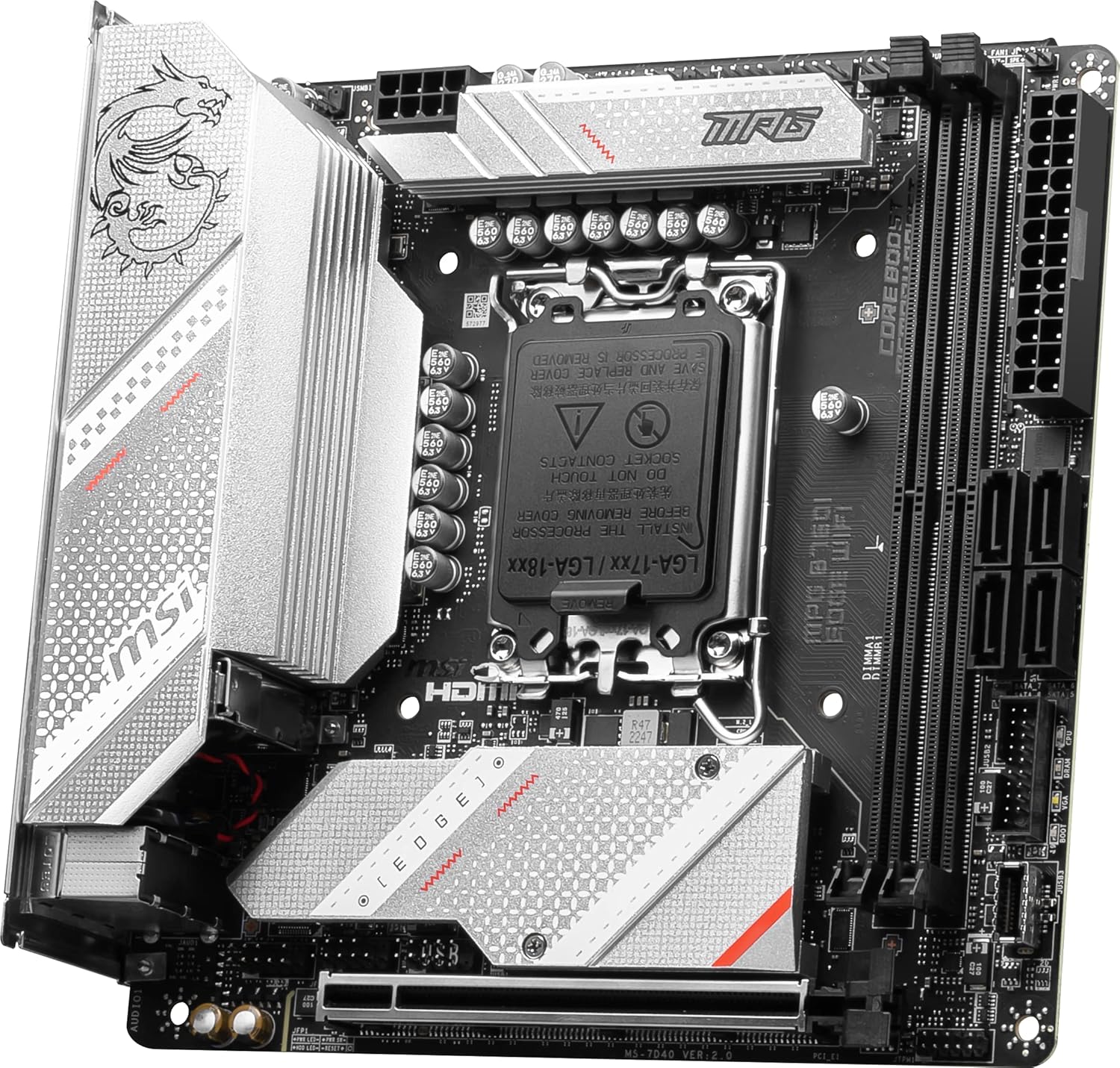 MSI MPG B760I Edge WiFi Gaming Motherboard (Supports 12th/13th/14th Gen Intel Processors, LGA 1700, DDR5, PCIe 5.0, M.2, 2.5Gbps LAN, USB 3.2 Gen2, HDMI/DP, Wi-Fi 6E, Bluetooth 5.3, Mini-ITX)