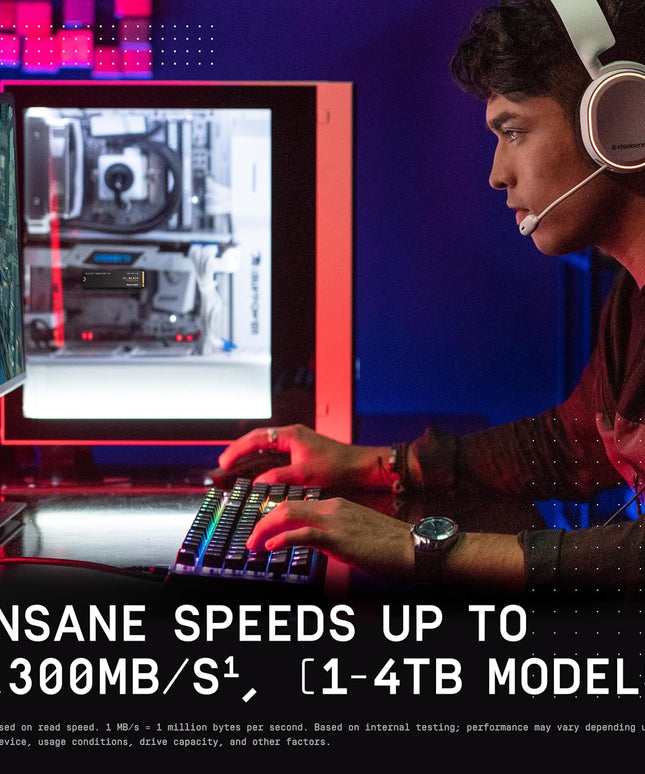 WD_BLACK 2TB SN850X NVMe Internal Gaming SSD Solid State Drive - Gen4 PCIe, M.2 2280, Up to 7,300 MB/s - WDS200T2X0E