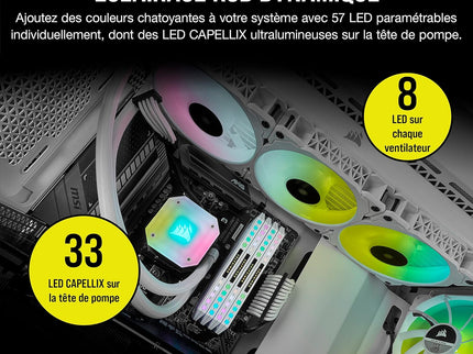 Corsair iCUE H150i Elite Capellix Liquid CPU Cooler - White