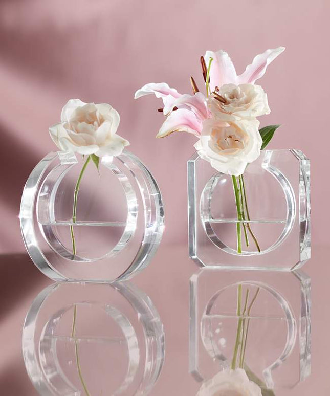 Polara 4 1/2" High Clear Glass Round Decorative Vase