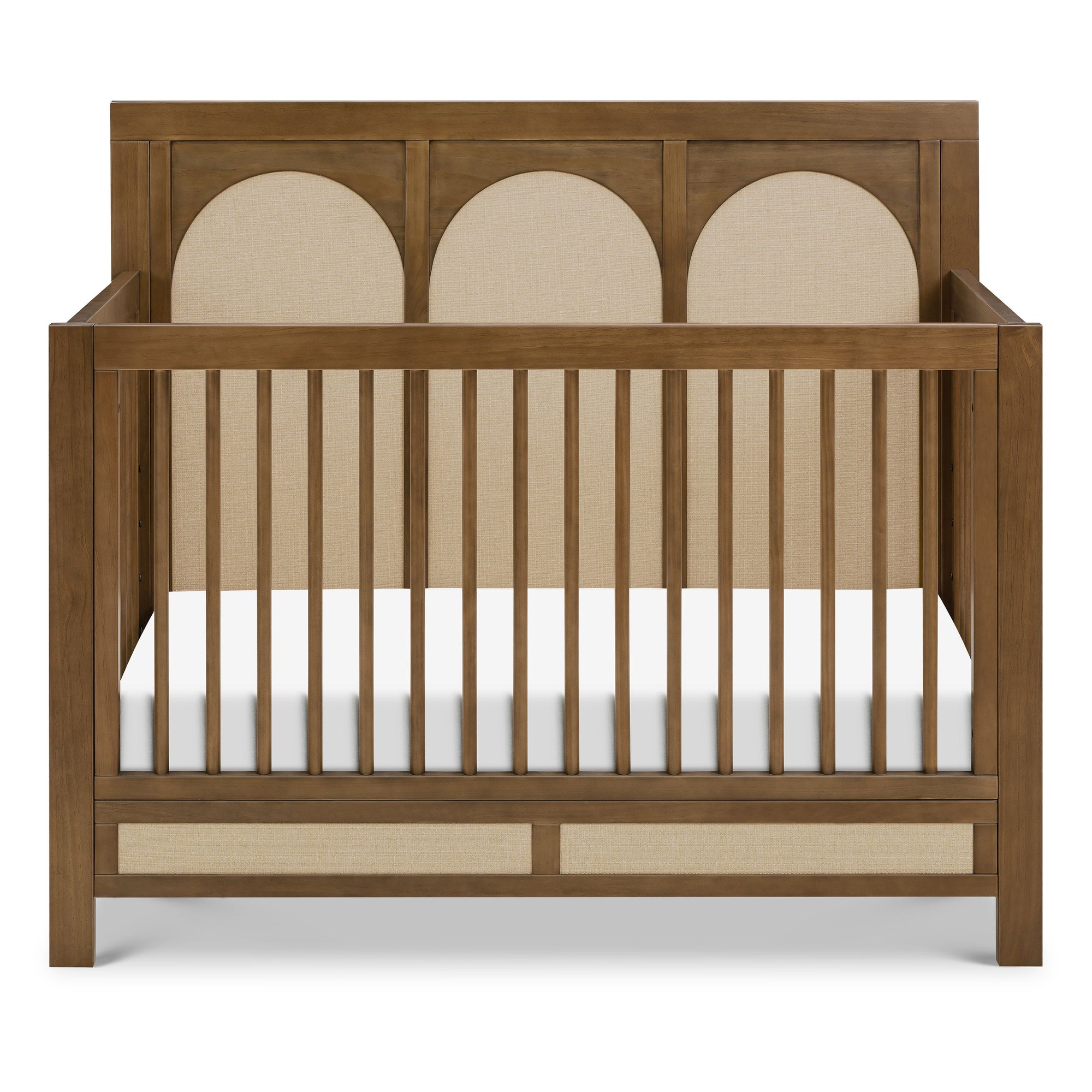 M24801NLPSEW,Namesake,Eloise 4-in-1 Convertible Crib in Natural Walnut & Performance Sand Eco-Weave
