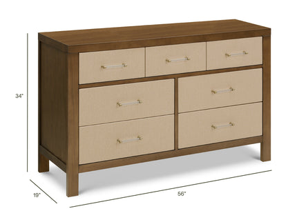 M24816NLPSEW,Namesake,Eloise 7-Drawer Assembled Dresser in Natural Walnut & Performance Sand Eco-Weave