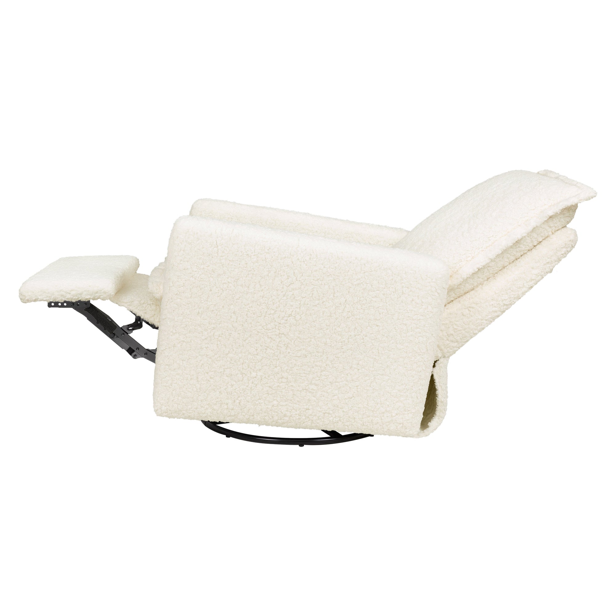 M20977CMSG,Babyletto,Cali Flange Gliding Swivel Recliner in Cream Shearling