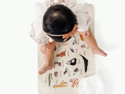 image of a baby sitting in a mat