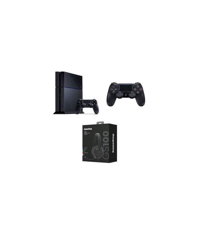PlayStation 4 500GB Black DualShock Controller, and GS100 Headset Bundle