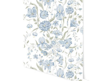 Bukett Wallpaper in Sky Blue