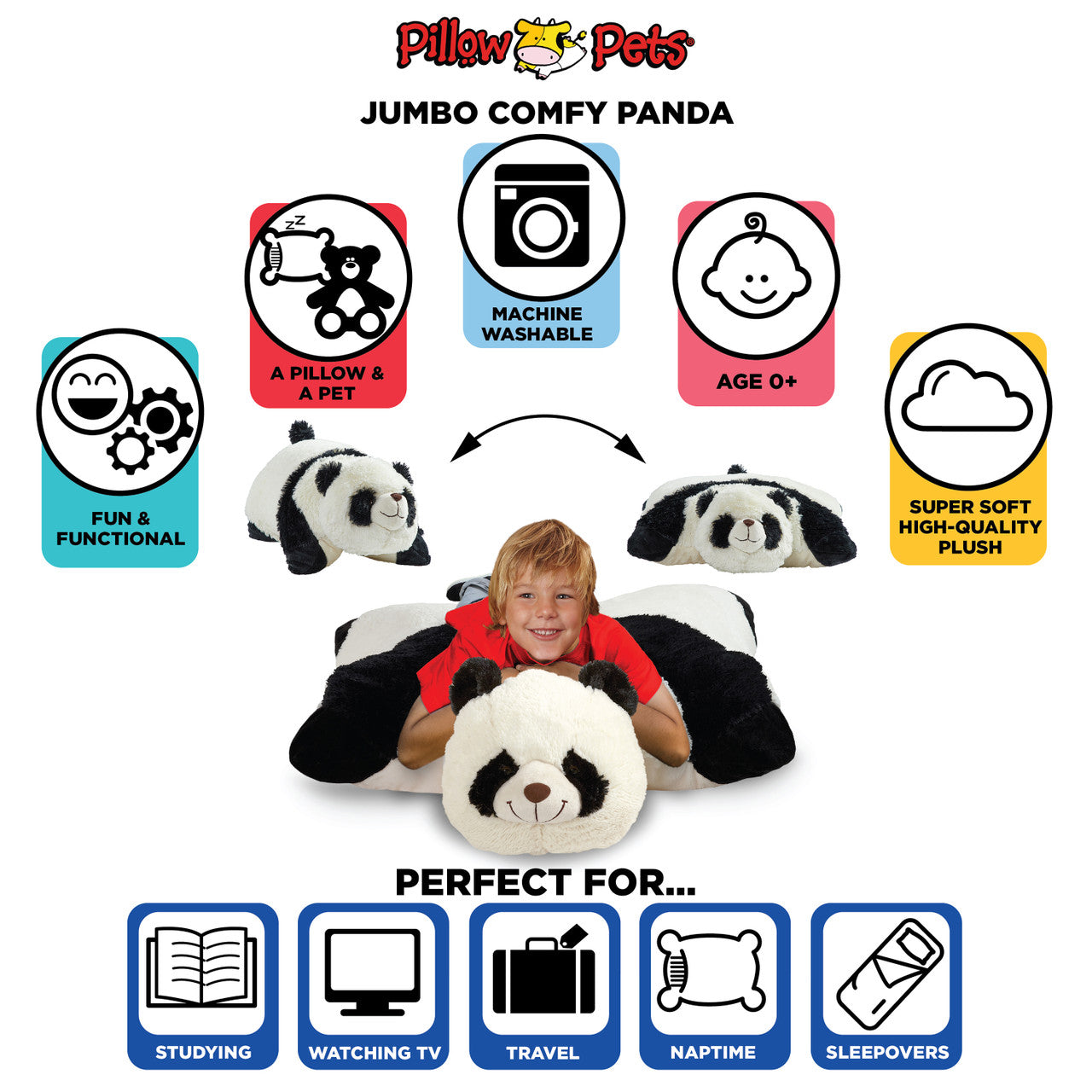 Jumbo 30" Comfy Panda Pillow Pet