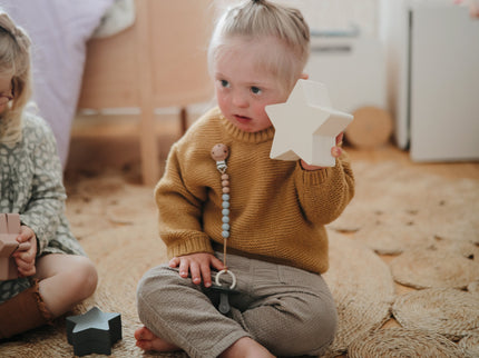 Mushie Silicone Pacifier Clip | Eva