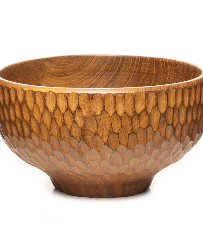 Dome Carved Shiruwan Teak Wood Soup Bowl