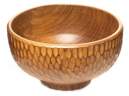 Dome Carved Shiruwan Teak Wood Soup Bowl