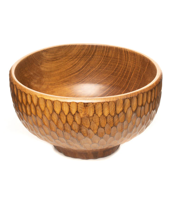Dome Carved Shiruwan Teak Wood Soup Bowl