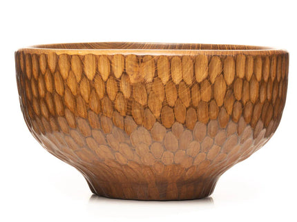 Dome Carved Shiruwan Teak Wood Soup Bowl