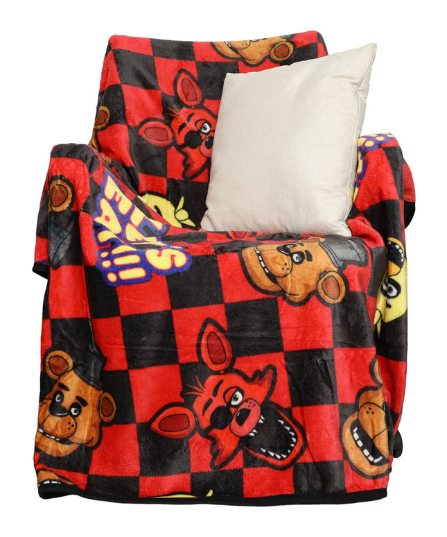 Five Nights at Freddy's Cast Checkered Polyester Blanket