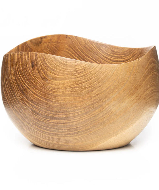 Flower Teshiozara Teak Wood Cereal Bowl
