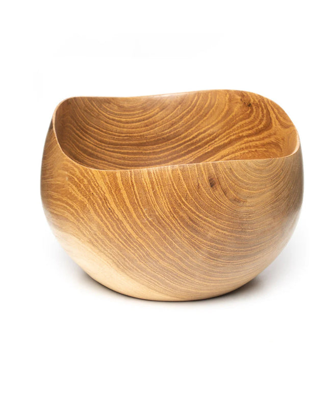 Flower Teshiozara Teak Wood Cereal Bowl