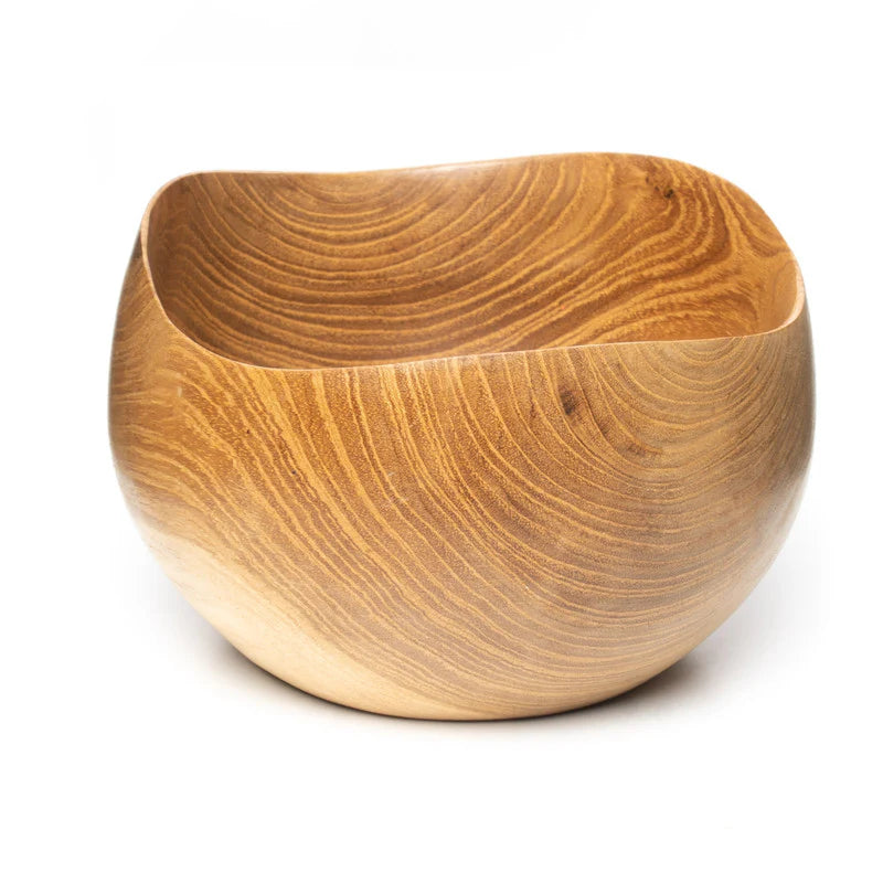 Flower Teshiozara Teak Wood Cereal Bowl