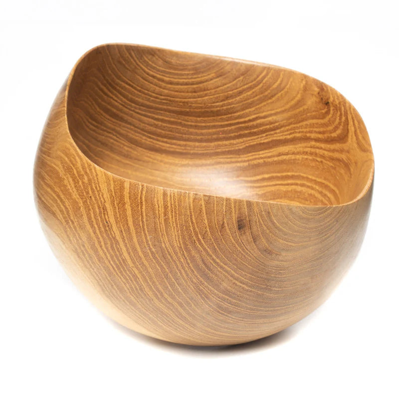 Flower Teshiozara Teak Wood Cereal Bowl