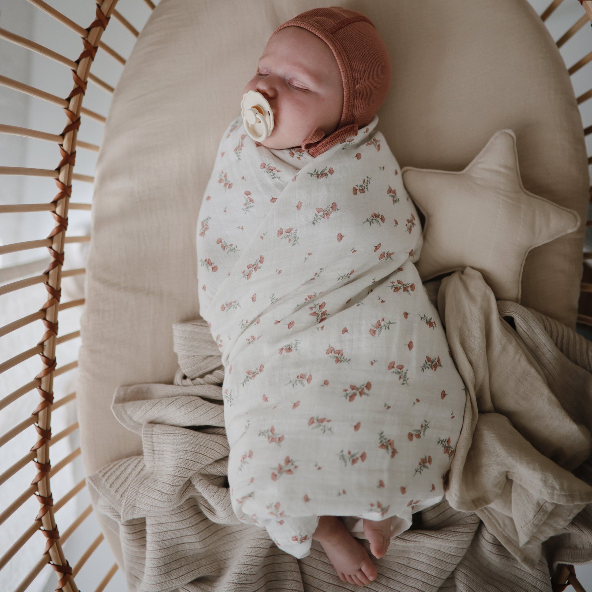 MS-238, Organic Cotton Muslin Swaddle Blanket