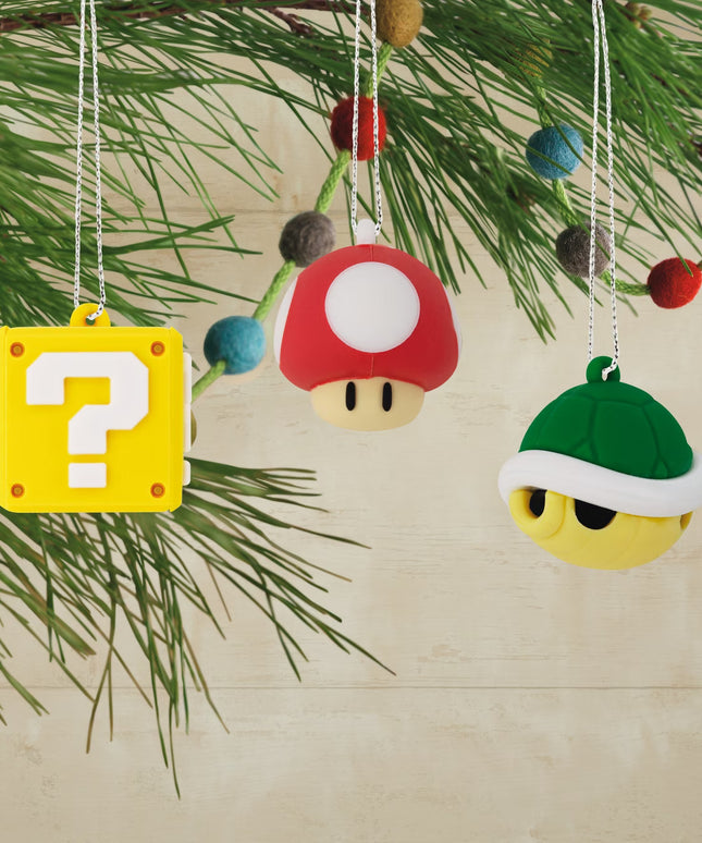 Hallmark Super Mario PVC Figural Mini Ornament Set