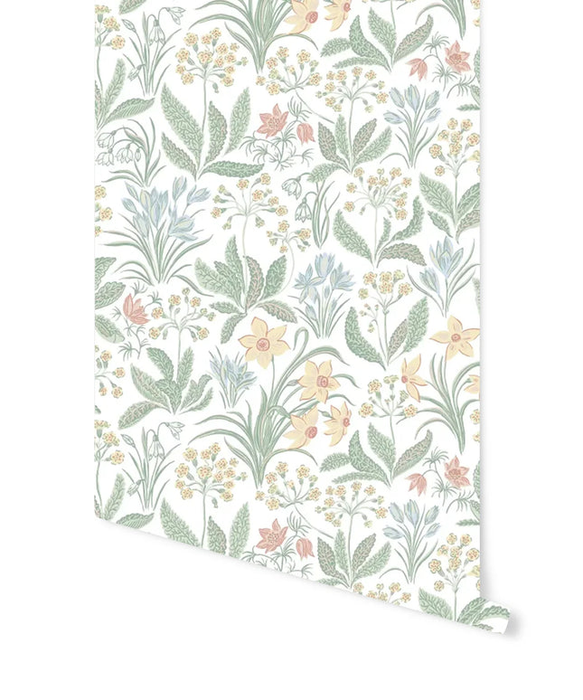 Huset Wallpaper in Spring Green