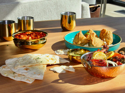 Indian Handi Serving Bowl - Hammered Copper Double Walled