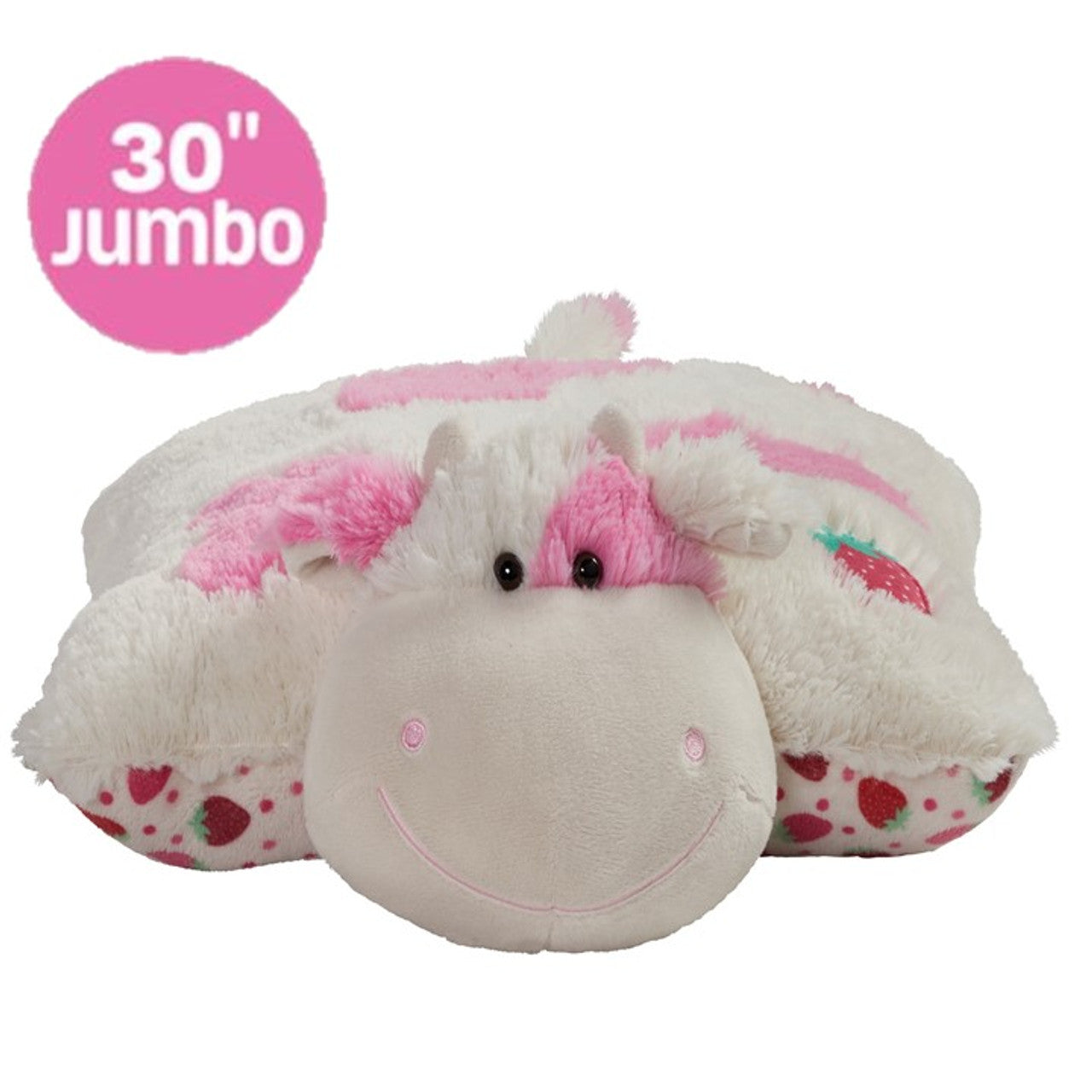 Original 18" & Jumbo Strawberry Cow Plush Pillow Pet Combo Pack